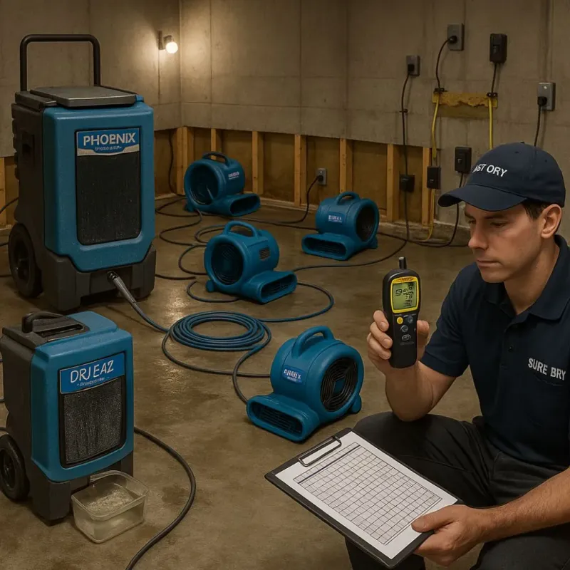 Structural Drying and Dehumidification process in Gilford, NH